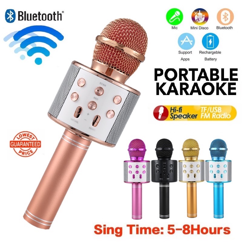 WS858 Wireless Karaoke Microphone Portable Bluetooth KTV Music