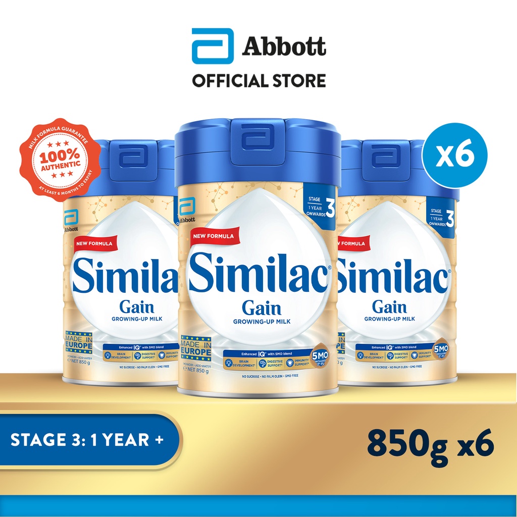 [Bundle of 6] Similac Gain 5MO Stage 3 GrowingUp Baby Milk Powder