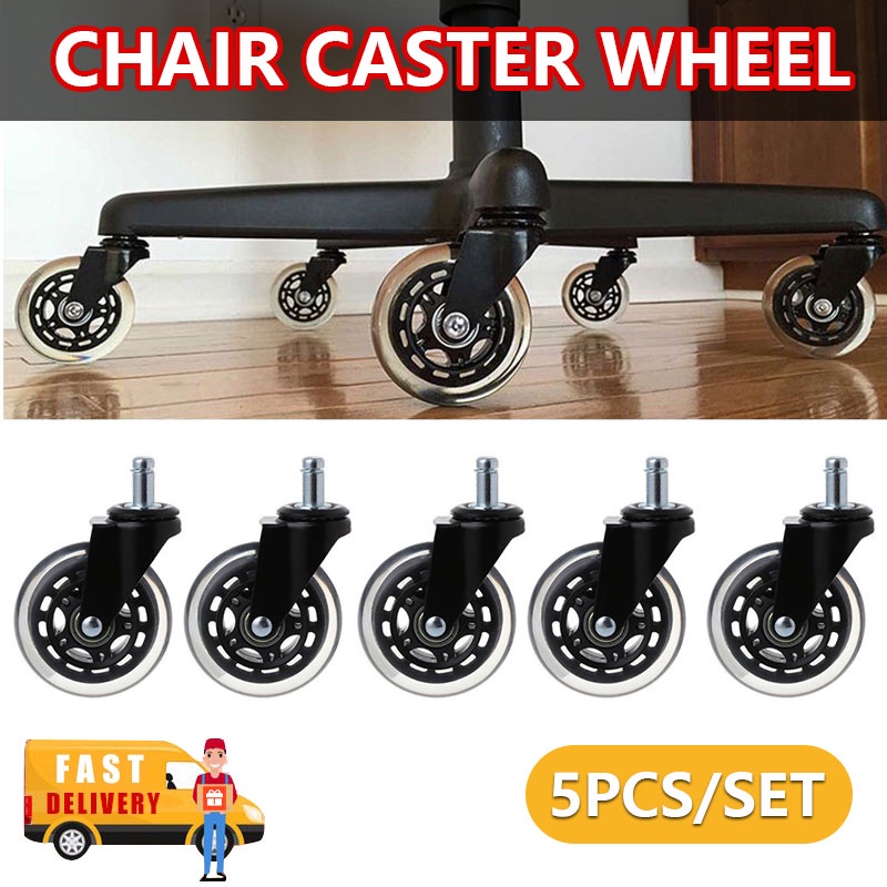 5PCS 3 Inch Universal Mute Wheel Office Chair Caster Wheels Replacement