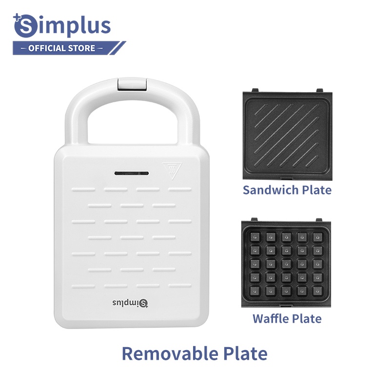 Simplus Sandwich Maker Panini Waffle Breakfast Bread Crepe Portable
