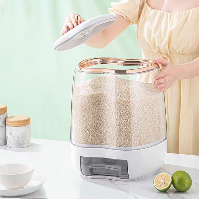 BBD (5kg/10kg) Apple Rice Grain Bucket Kitchen Storage/ Bekas Beras ...
