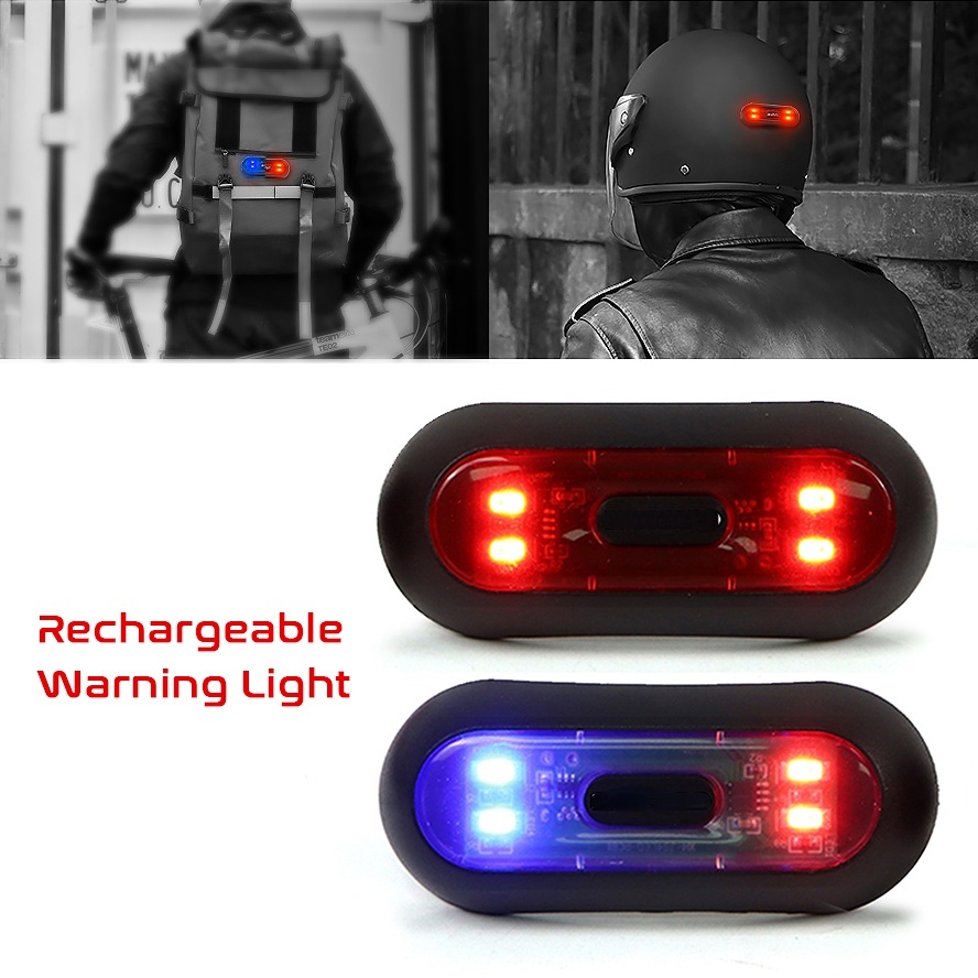 Motorcycle Warning Light Helmet LED Smart Light Night Cycling Safety ...