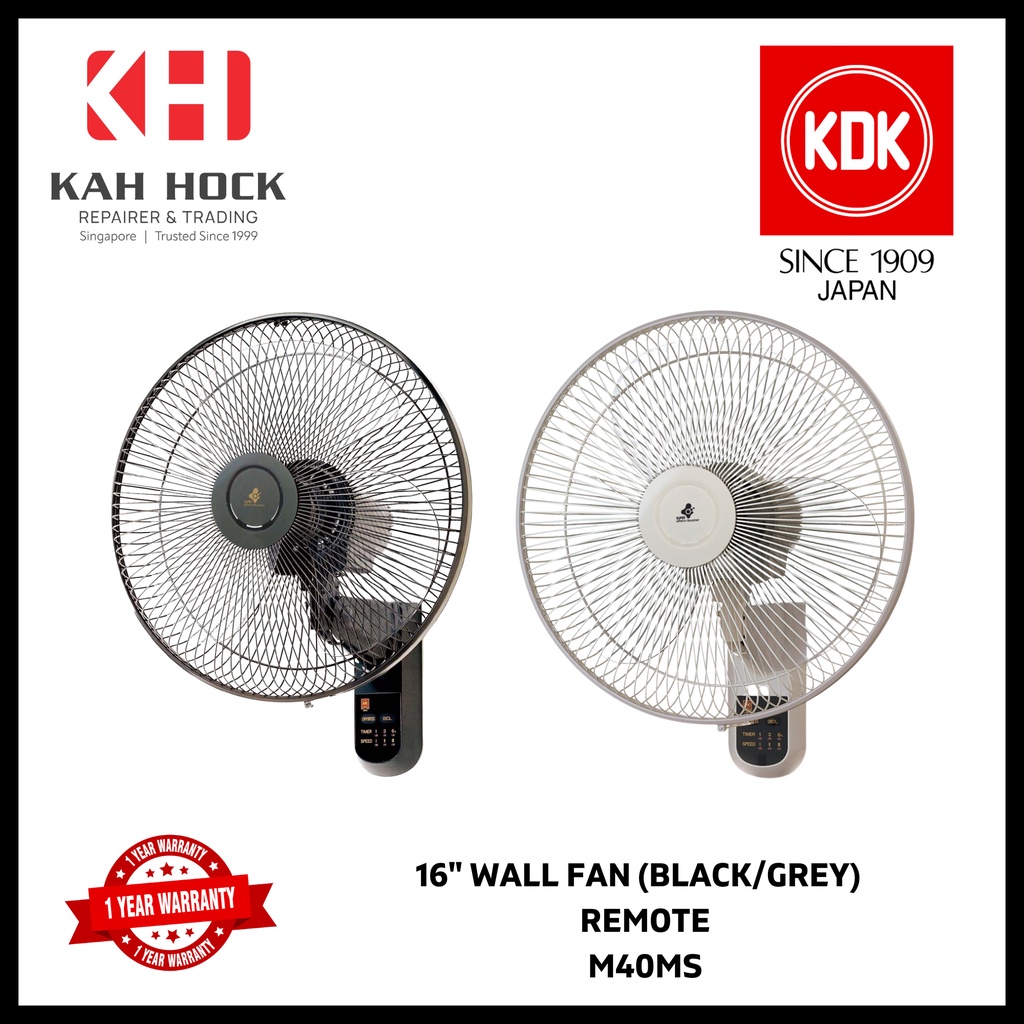KDK M40MS 40CM WALL FAN WITH REMOTE 1 YEAR MANUFACTURER WARRANTY