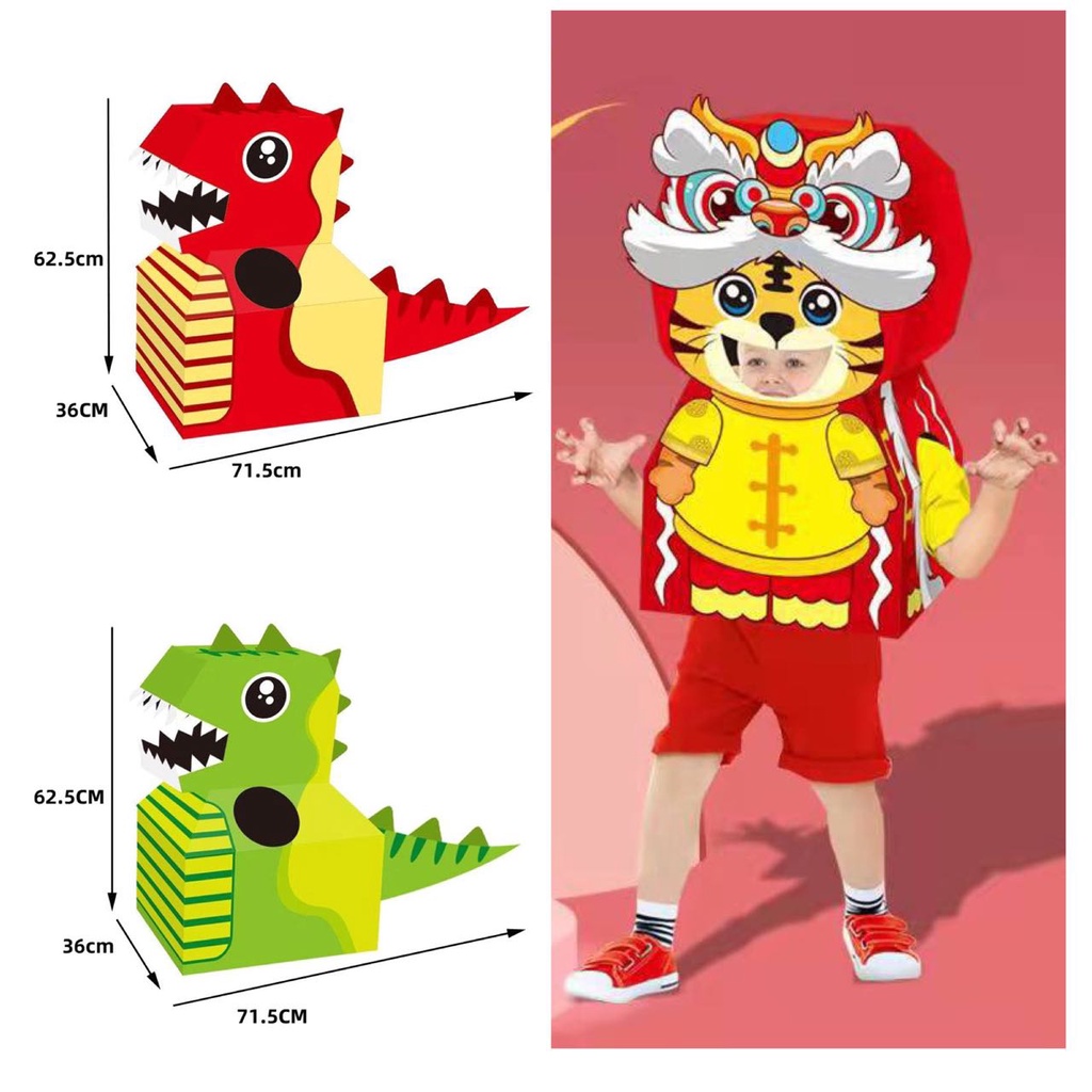 [SG Seller] 3D Wearable DIY Cardboard Dinosaurs Toy for Kids/ Toy ...