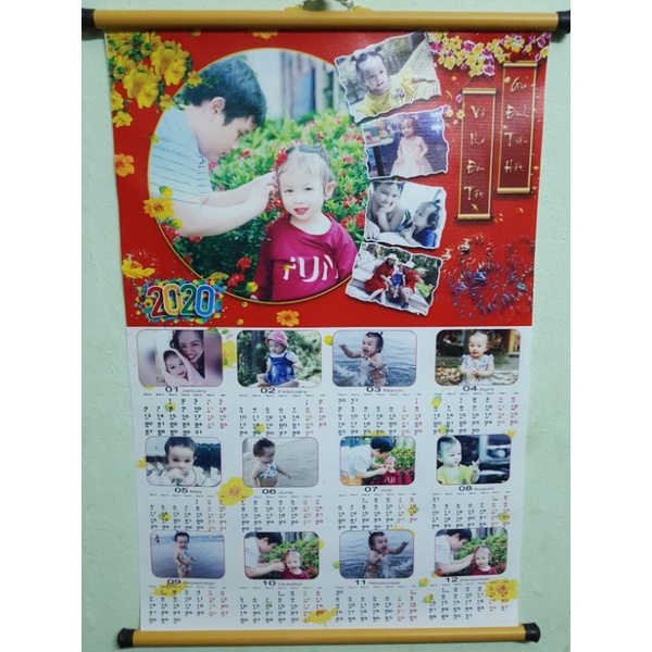 Tet Calendar Printed On Request Large Size (17 Photos) CNY Shopee