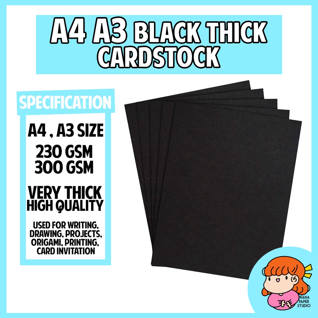 🇸🇬 A4 A3 A5 Thick Black Cardstock High Quality Board Shopee Singapore