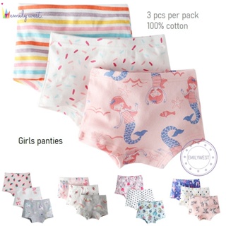 Kids Children Girls Underwear Cute Print Briefs Shorts Cotton Underpants  Trunks 3PCS Girl Summer Panties