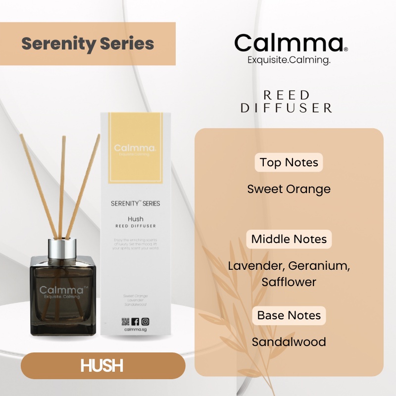 Calmma Hush Reed Diffuser - Aromatherapy for Home, Office, Eco-friendly ...
