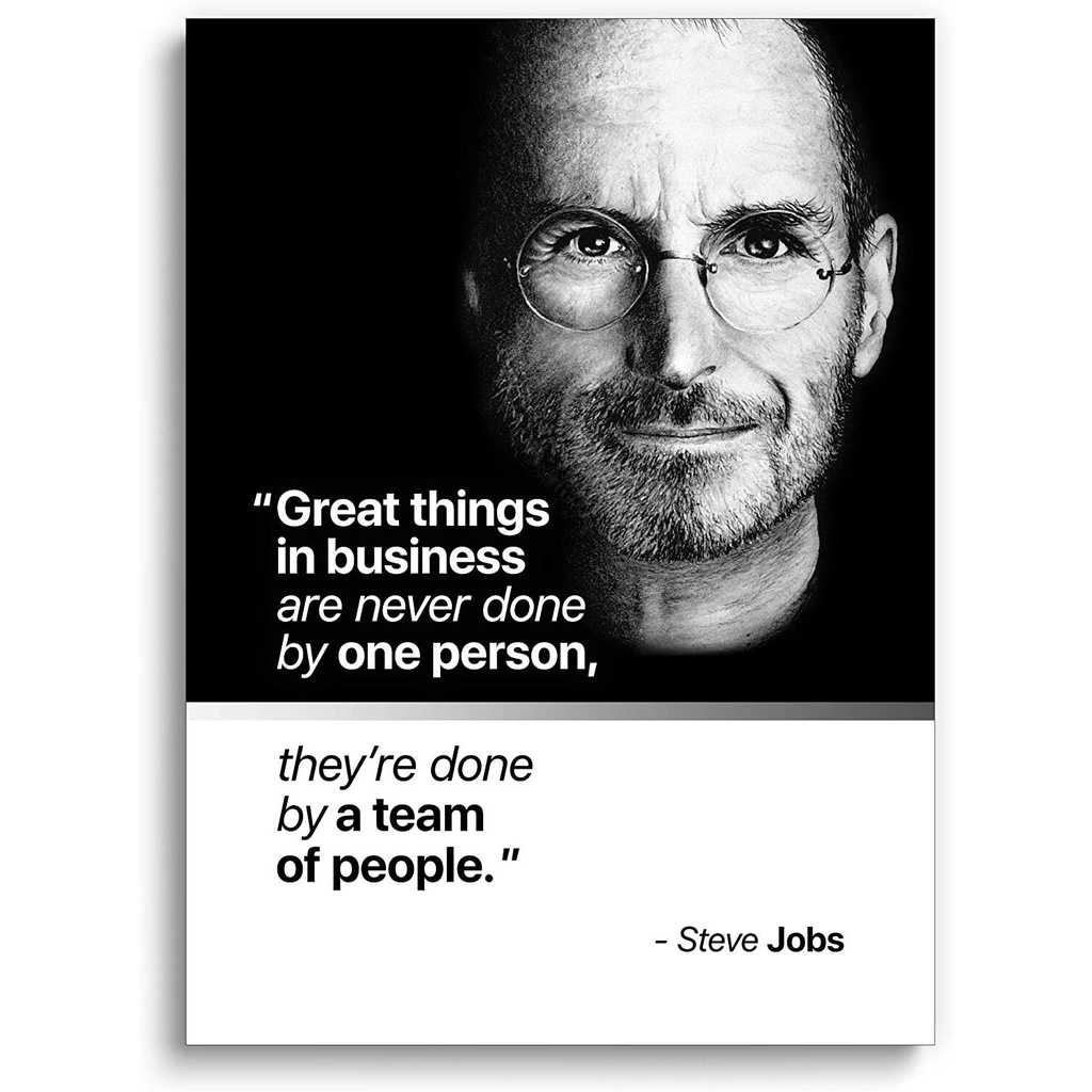 Large Motivational Poster of Steve Jobs X Inspirational Wall Art Decor