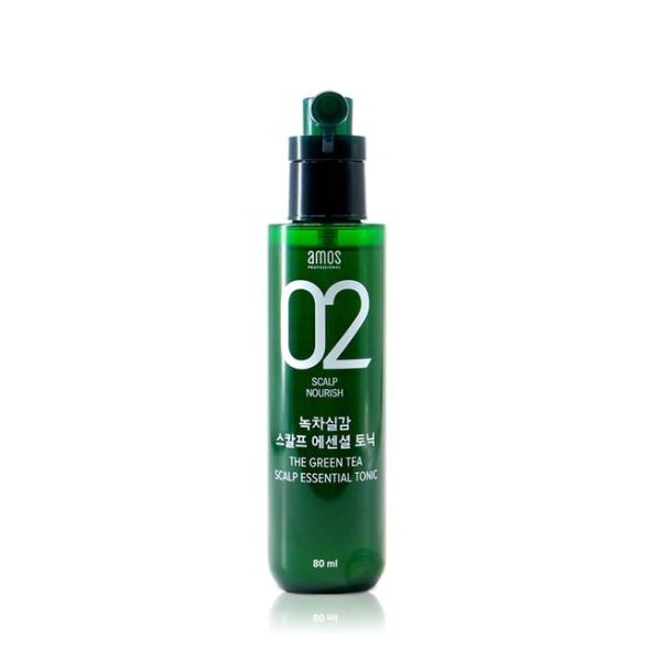 Amos 02 Green Tea Scalp Essential Tonic 80ml Hair Strengthening Hair