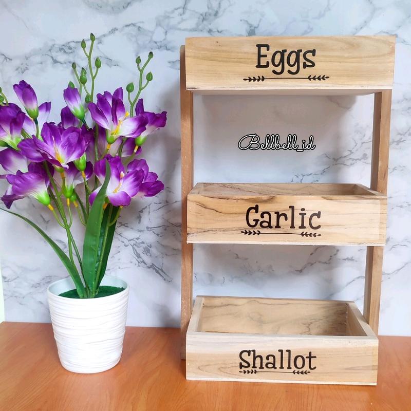 KAYU Modern Javanese Teak Wood Stacking Onion Rack | Premium Quality ...