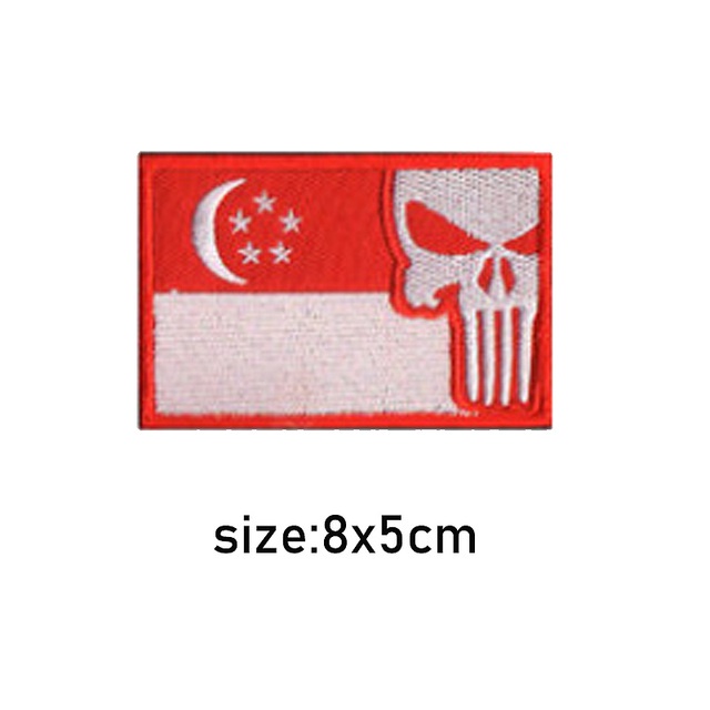 Flag Patches Singapore Morale Badge 3D Embroidered Backpack Sticker