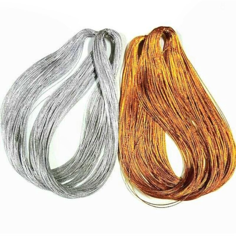[100 Meters] Gold String Cord | Silver String Cord | Non-Elastic ...