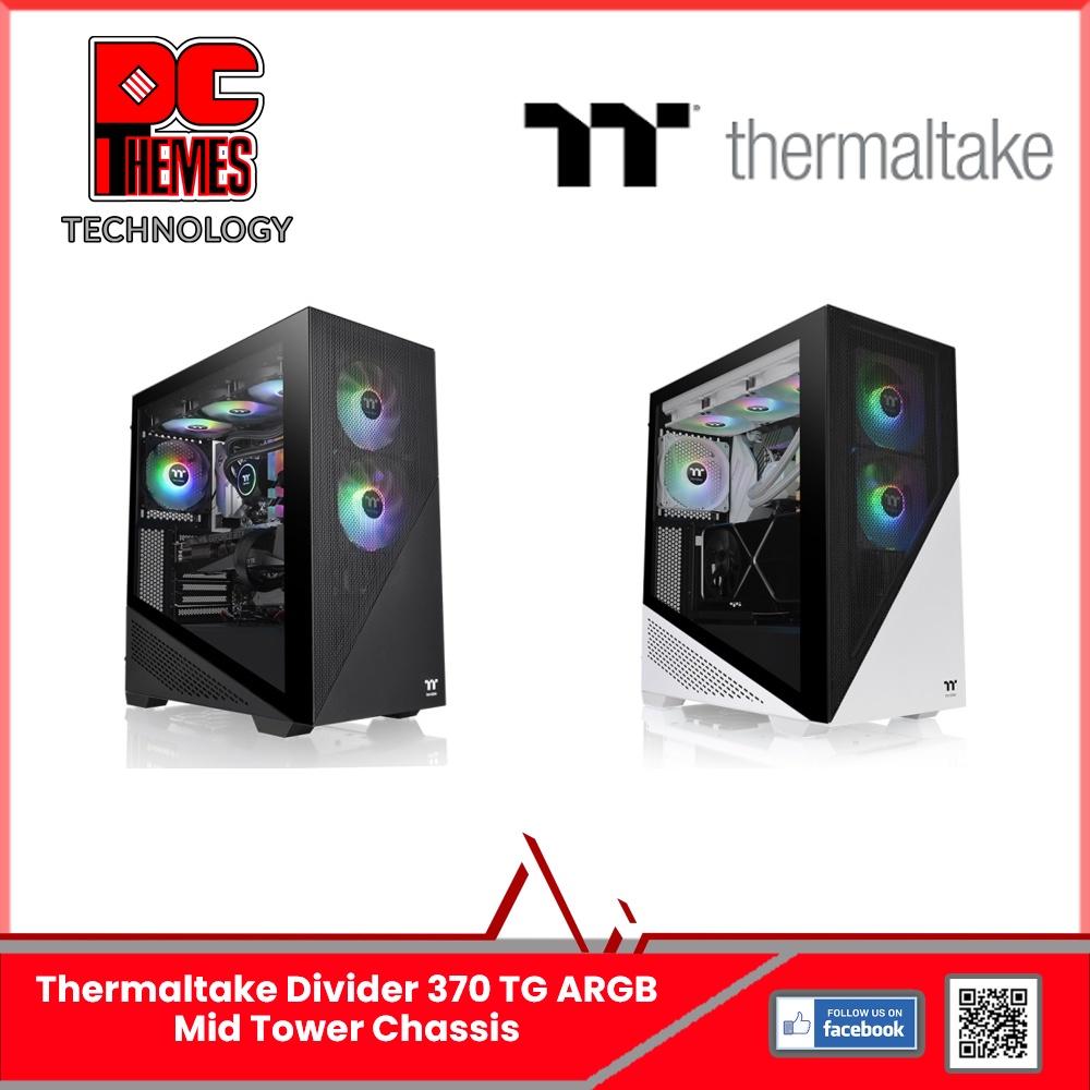 Thermaltake Divider 370 TG ARGB Mid Tower Chassis | Shopee Singapore