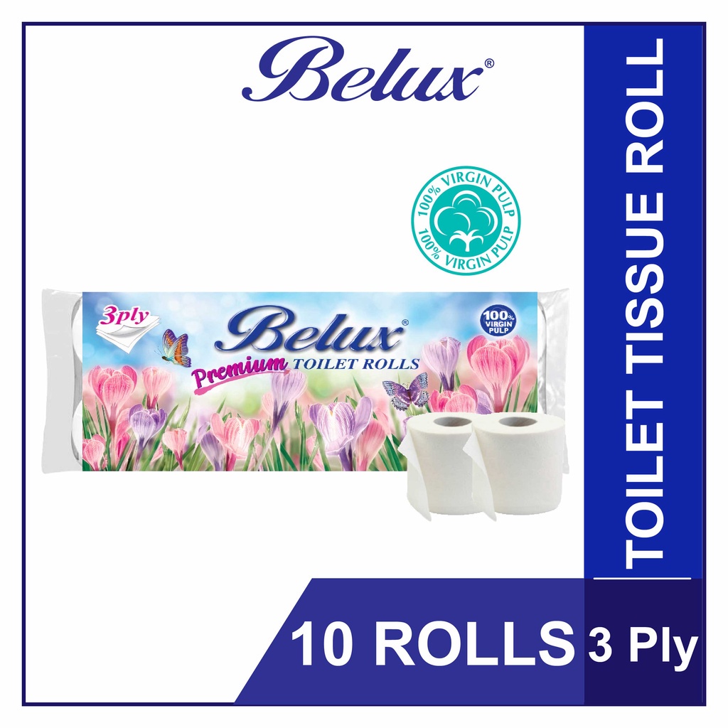 3 PLY , FREE 20PCS PER ROLL (220pcs x 10roll) CHEAPEST © Belux Toilet
