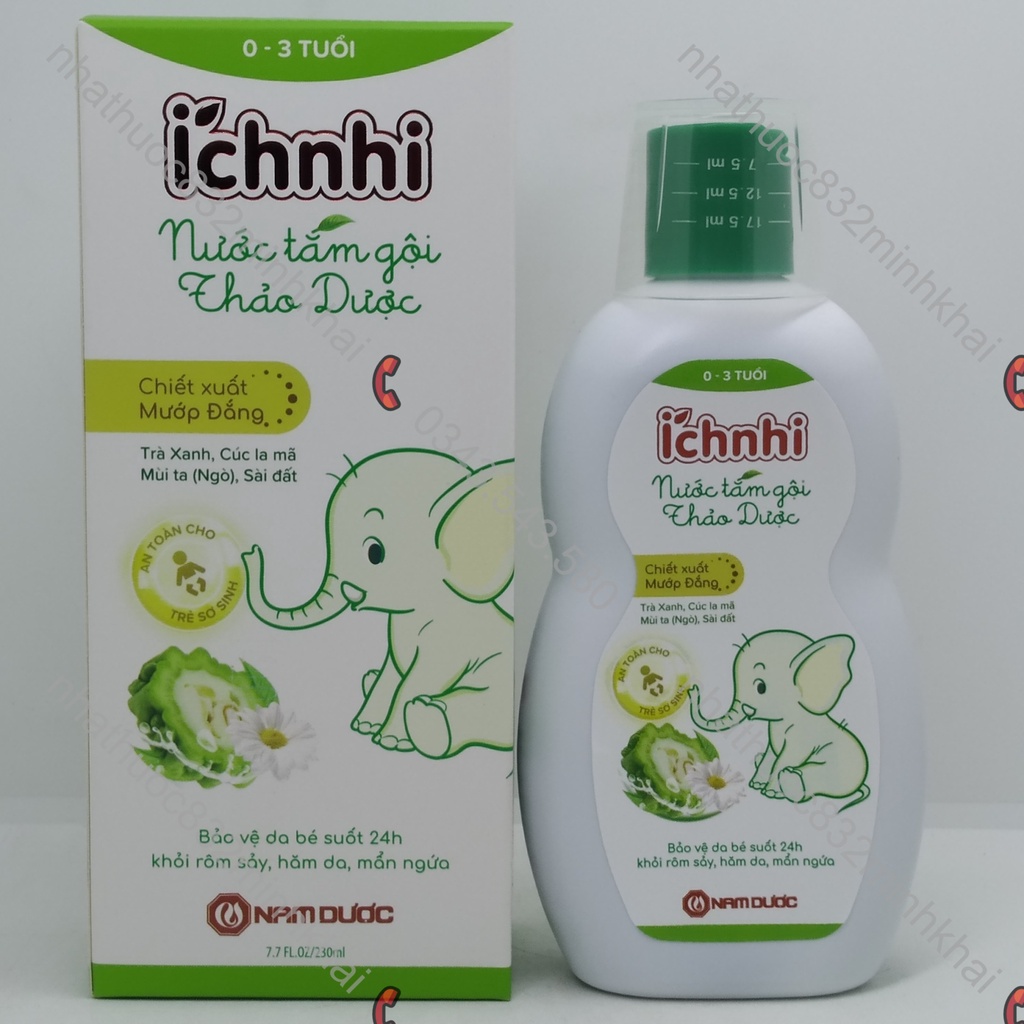 Ich Nhi Herbal Bath Shampoo 230ml Bottle For Children From 0-3 Years ...