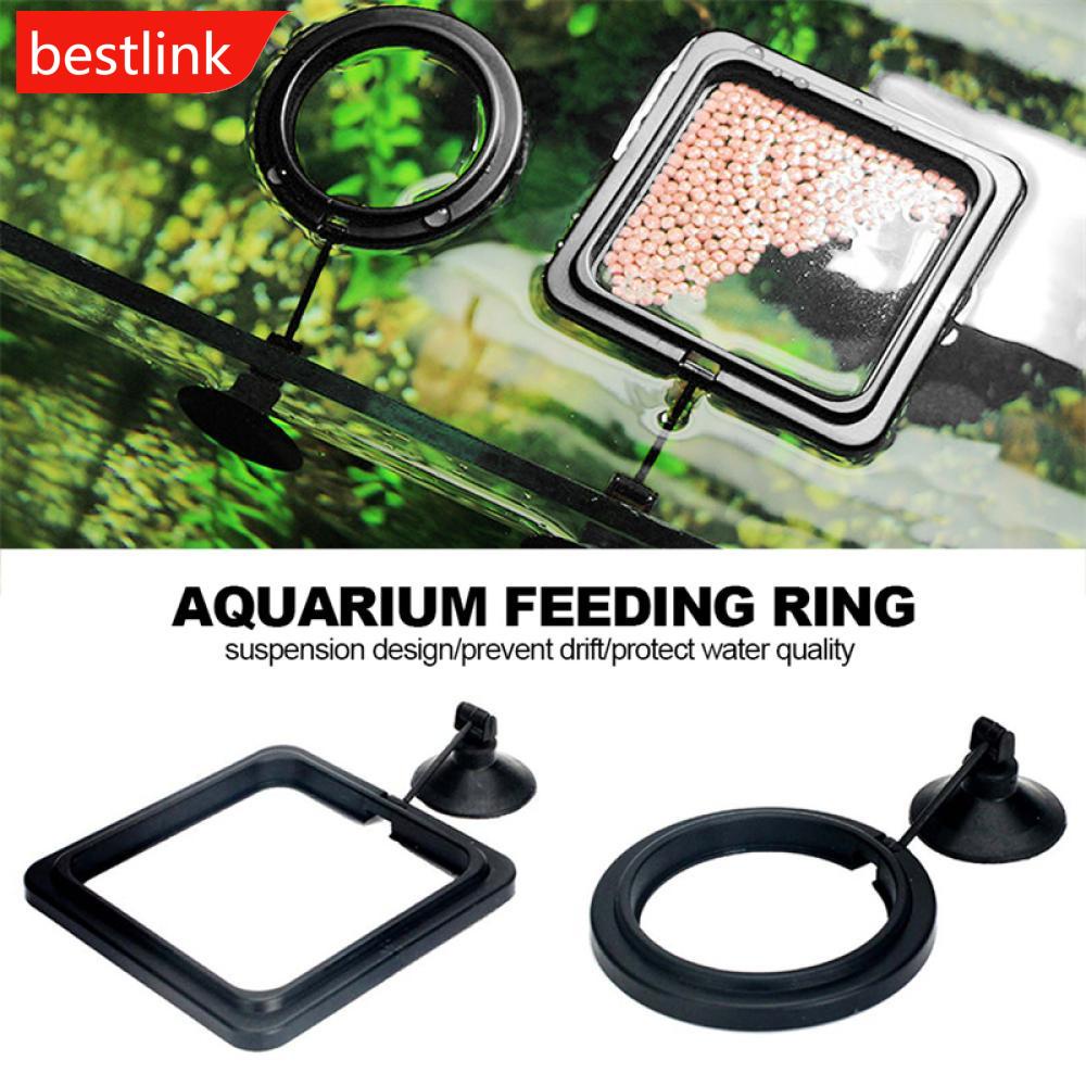 BESTLINK Black Aquarium Feeding Ring Fish Tank Floating Food Tray