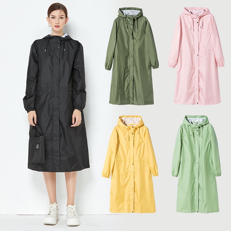 Ladies Raincoats Trench Coat Girls Raincoats Breathable Solid Color