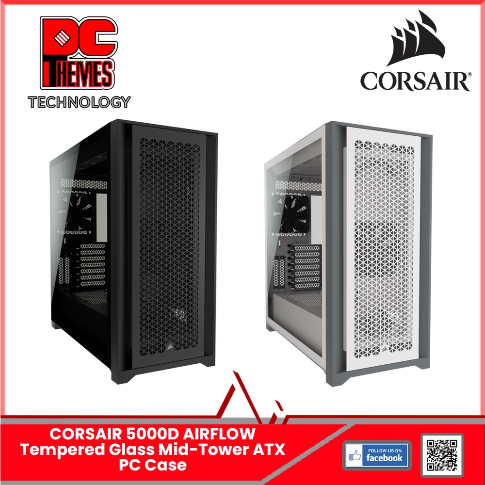 CORSAIR 5000D AIRFLOW Tempered Glass Mid-Tower ATX PC Case | Shopee ...