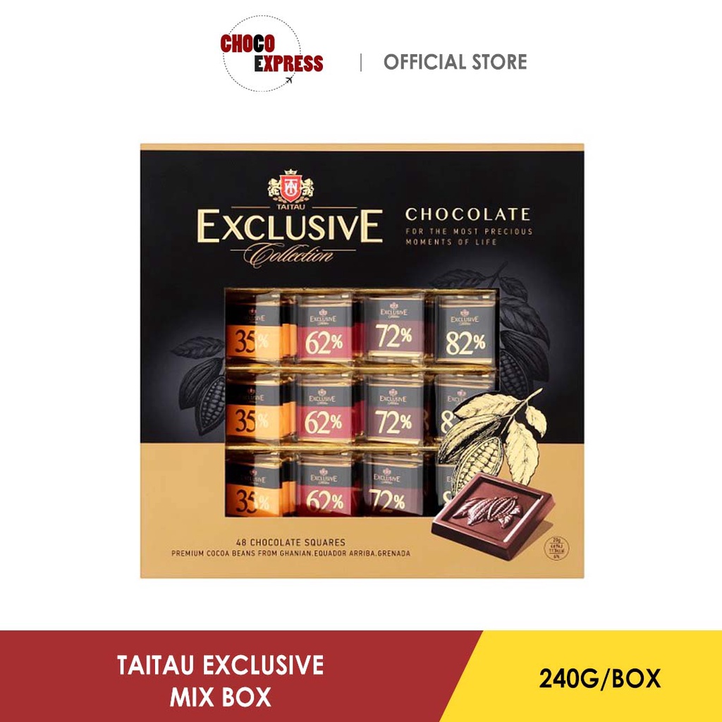 [HALAL] Taitau Mix Exclusive Premium Dark Chocolate Box 240g (Product of Lithuania) Shopee
