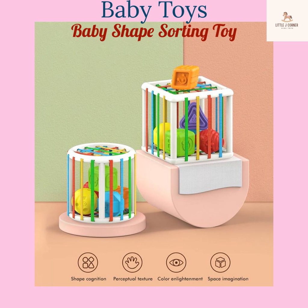 [LOCAL SELLER]Baby Toys Shape Sorting Toys Sensory Cube Blocks Montessori Educational Toys for Kids Toddler Toys