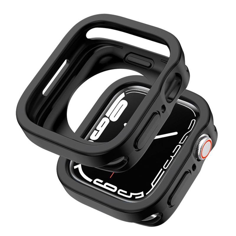 Straight Edge Cover for Apple Watch Case 45mm 41mm 40mm 44mm Smart Watches Protector Frame