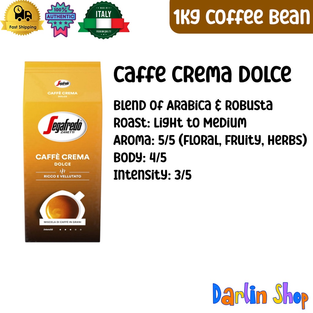 Segafredo, 1kg, Coffee Beans, Intermezzo / Espresso Casa / Selezione