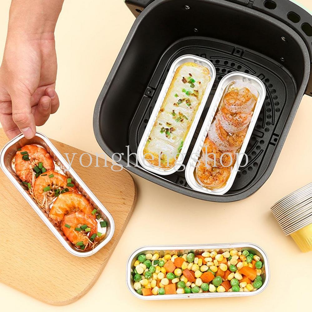 5pcs/set OilProof Aluminum Foil Tin Box Rectangle BBQ Drip Tray Air