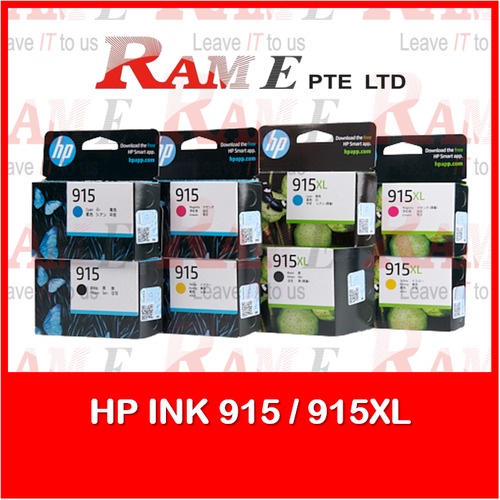 Original Hp 915 915xl Black Cyan Magenta Yellow Ink Cartridge Shopee Singapore 