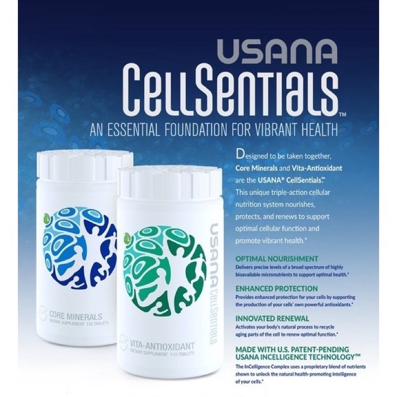 USANA Cellsentials tripleaction cellular nutrition system Core