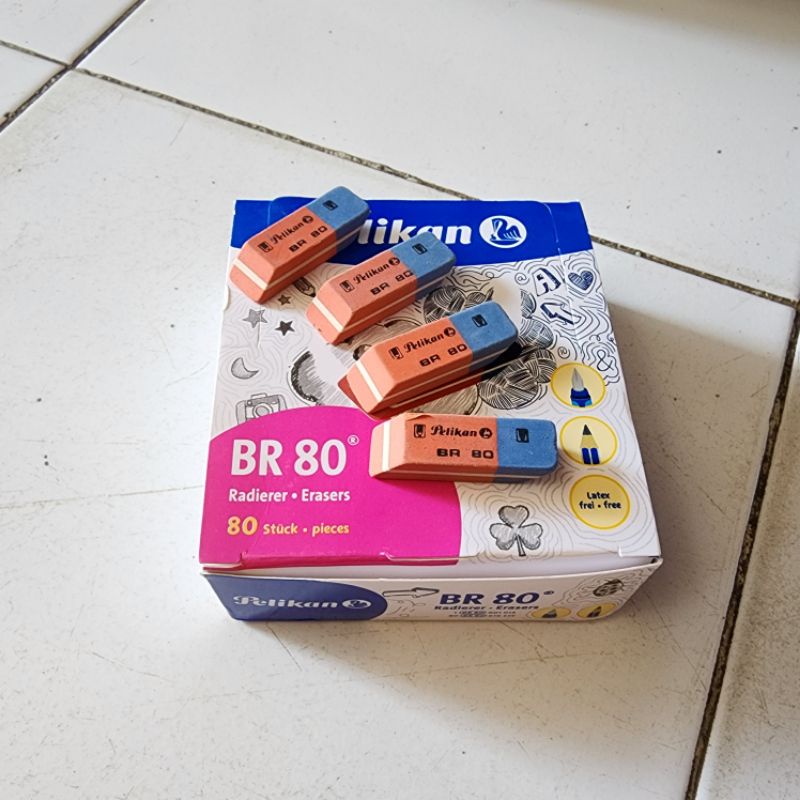 Small Pelican Pen Stip Eraser BW-80/ BR-80 Shopee Singapore