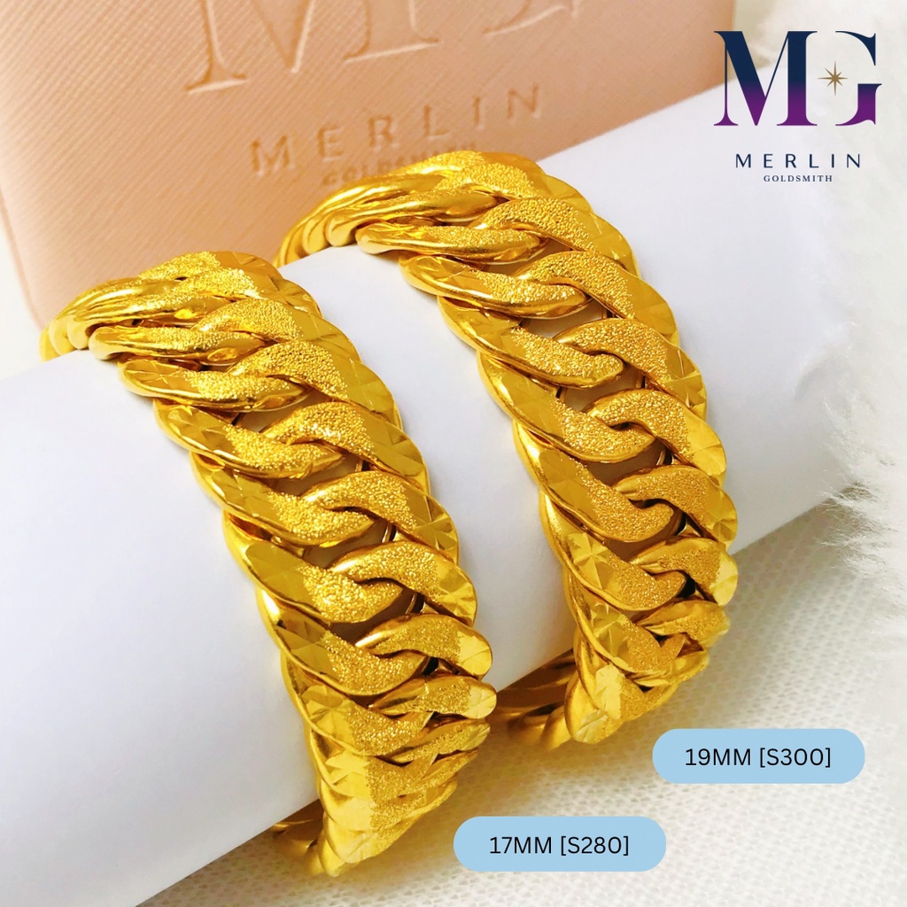 Merlin Goldsmith 22K 916 Gold Stamping Double Coco Bracelet [ 17MM