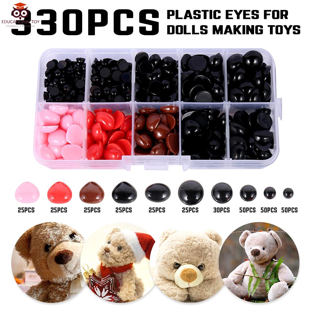 330pcs Safety Eyes and Noses Set Colorful Plastic Safety Eyes and Noses ...