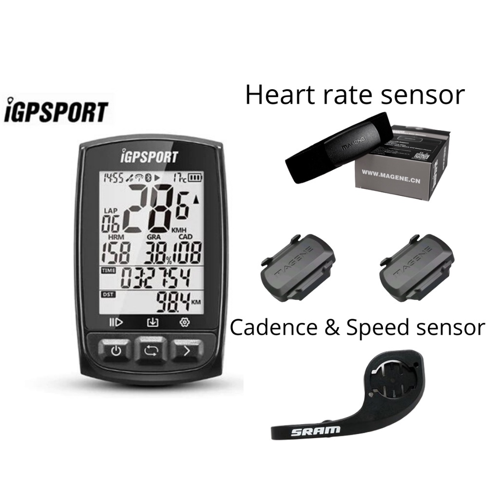 iGPSPORT iGS50E Cycle Computer Support Heart Rate Monitor Speed Cadence ...
