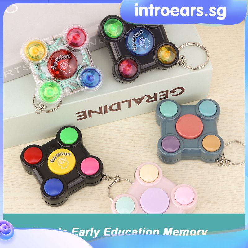 INTR Memory Game Toy Brain Training Toy Key Chain With Lights Sounds Electronic Brain Game