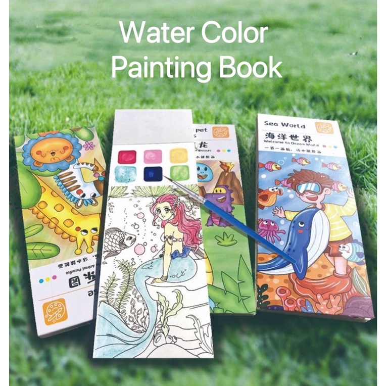 20 Picture Pocket Watercolor Painting Book Creative Paint Kit Pocket ...