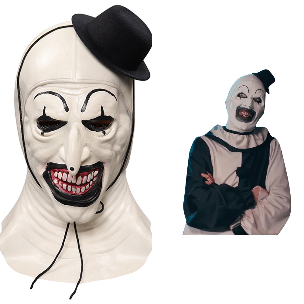 Terrifier 2 Art the Clown Mask Cosplay Latex Masks Helmet Masquerade ...