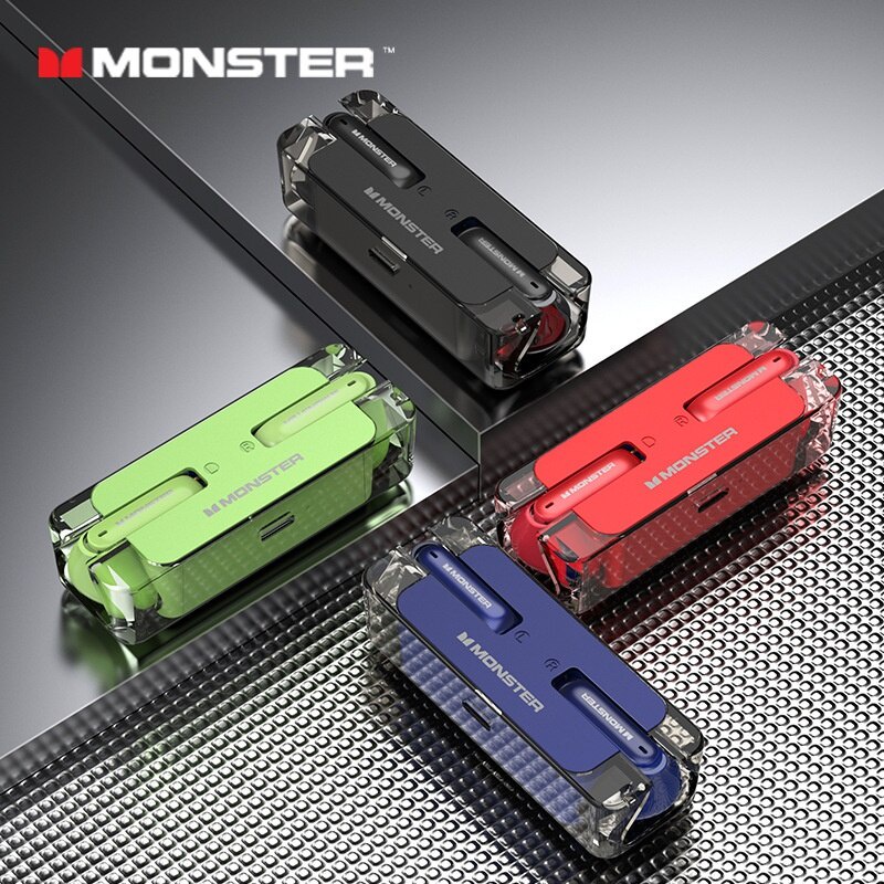 ORIGINAL MONSTER XKT08 Light Luxury Wireless Bluetooth Earphones Smart Touch Gaming Low Latency Sports Music Earbuds with Mic