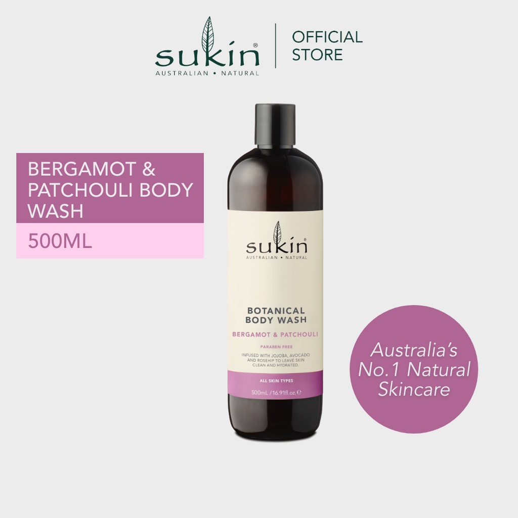 Sukin Botanical Body Wash Bergamot & Patchouli 500 Ml Shopee