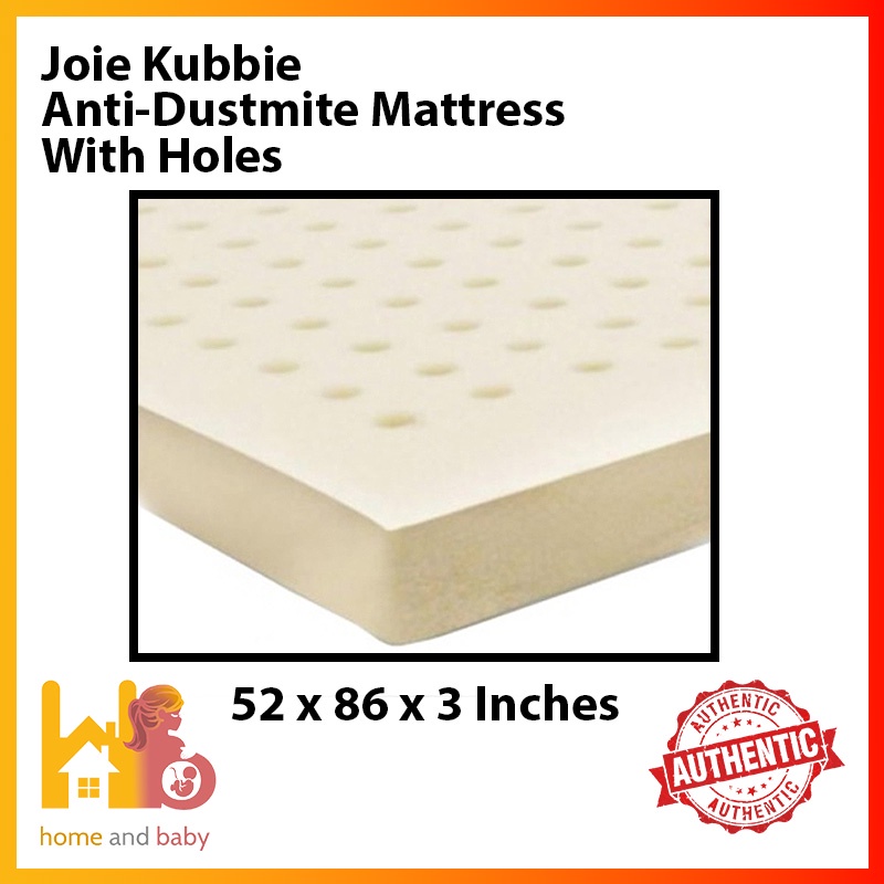 Joie Kubbie Baby Foam Mattress AntiDust Mites (52 x 86 x 7.6cm)or(52 x 86 x 3inches) Shopee