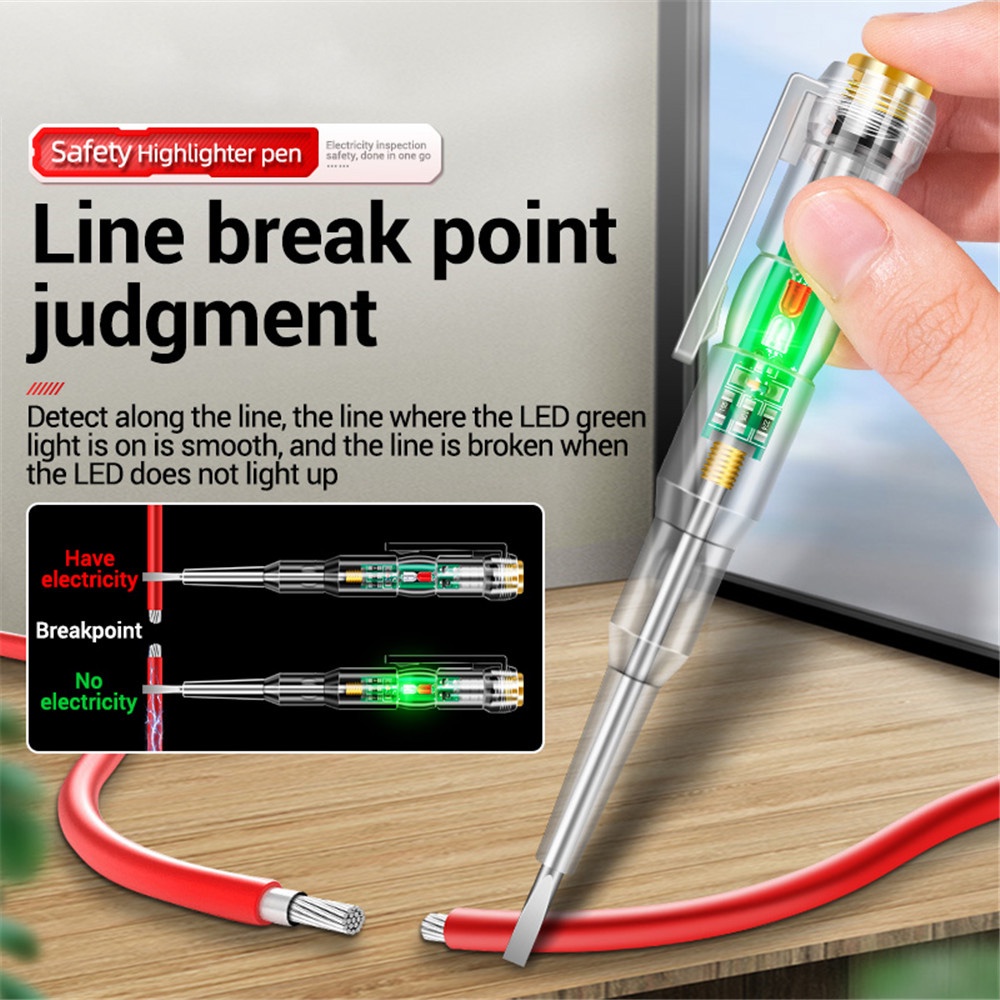 Screwdriver ANENG B12 24-250V Flat-blade  3.5MM High-brightness Dual-color Lamp Bead LED Insulation Multi-function Induction test pen tester meter
