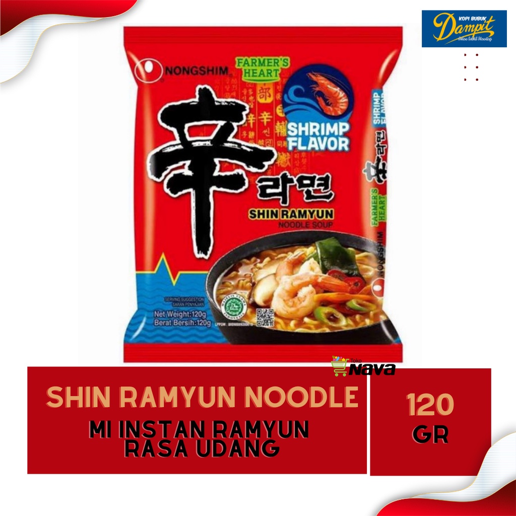 NOODLE SOUP SHIN RAMYUN SHRIMP FLAVOR 120g / INSTANT NOODLES RAMYUN ...