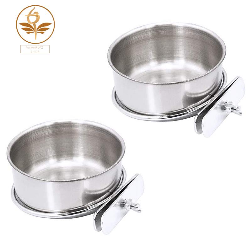 2 Pack Bird Cage Food Water Dispenser Parrot Food Dish Bird Feeder Cup