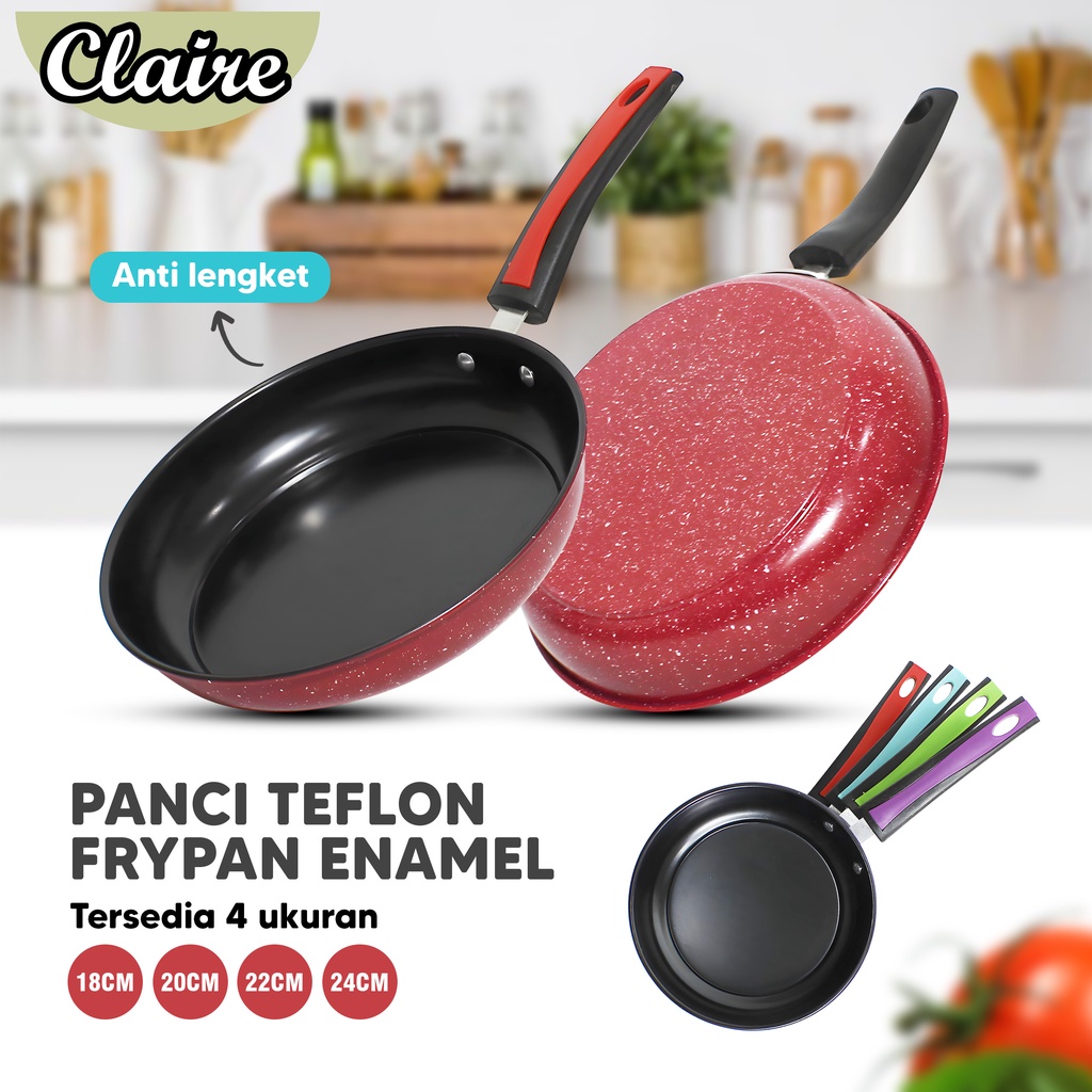 Teflon Frypan Enamel Pan/Color Frying Pan Shopee Singapore