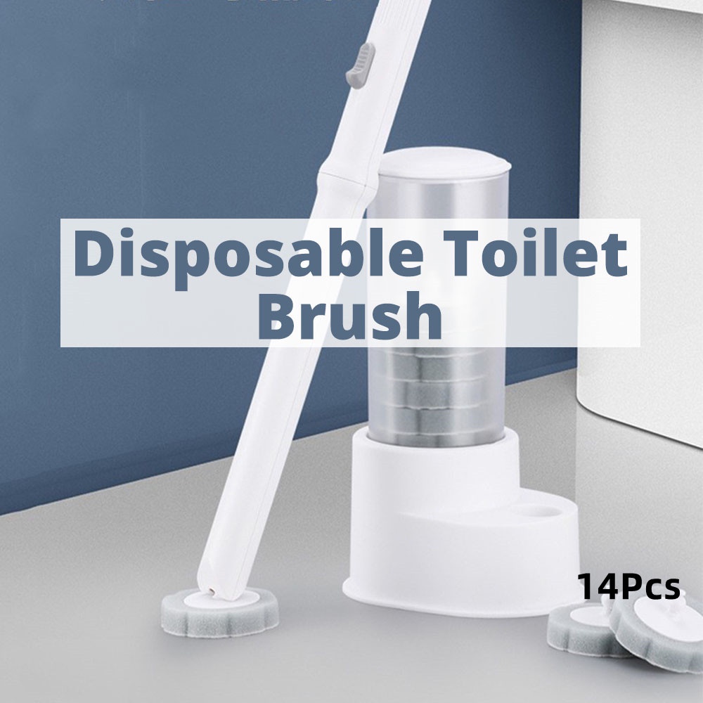 thumbnail image 2 of Disposable Toilet Brush With 30 Brush Heads, 3-in-1 Toilet Cleaning System Set-1 Ergonomic Toliet Wand, 1 Compact Holder, 30 Pre-Filled Cleaning Solution Refills For Deep Scrub Toilet. 1 Pack 2 of 11