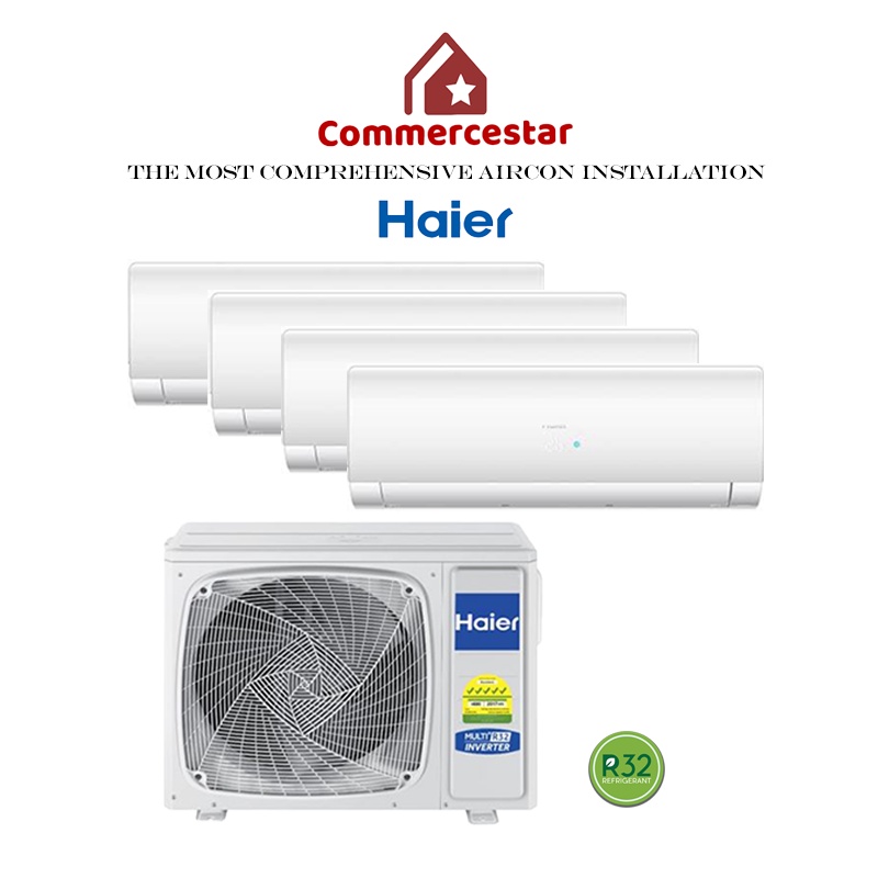 HAIER INVERTER R32 SYSTEM 4 (INSTALLATION INCLUDED FREE UPGRADED MATERIALS) FREE EXTENDED