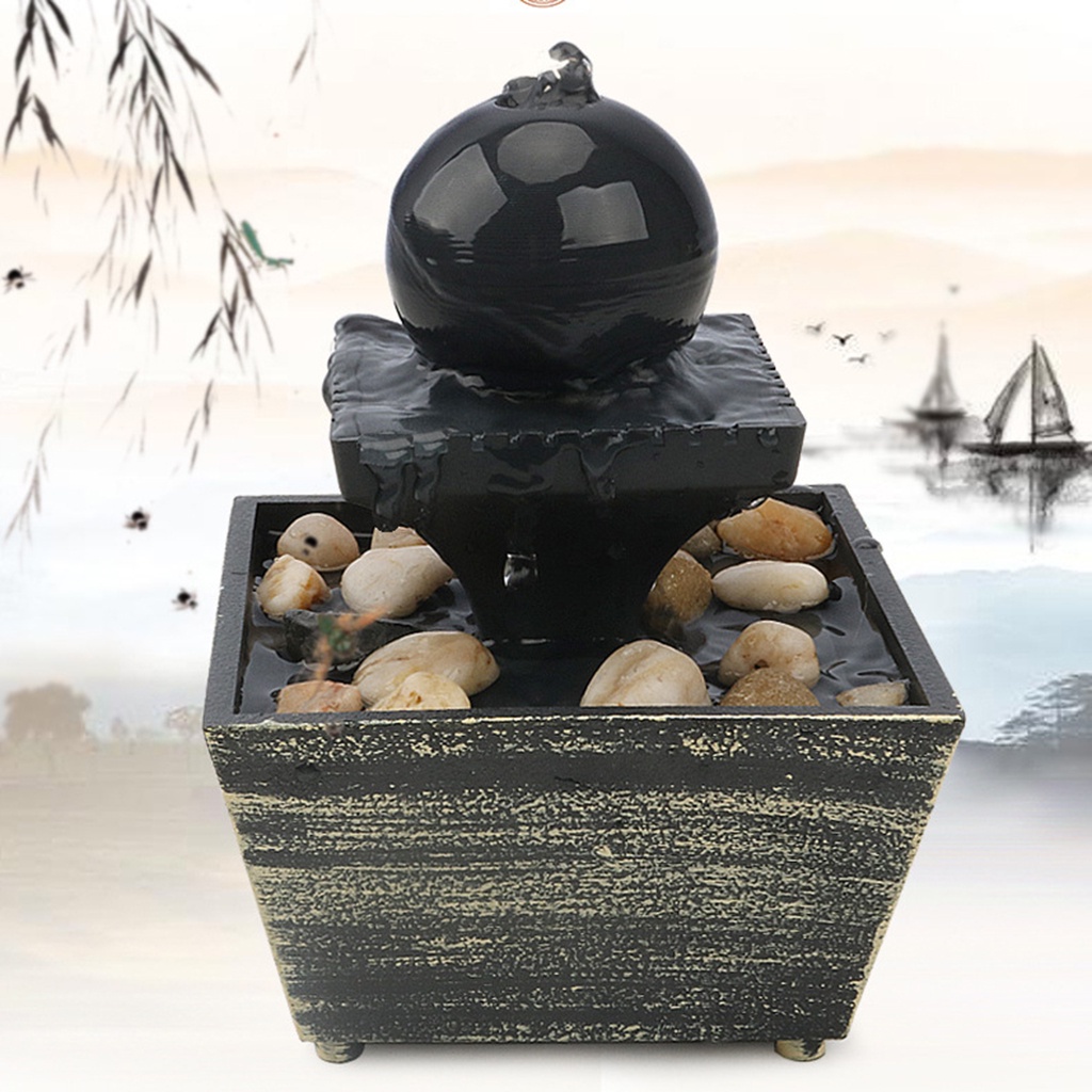 Table top water fountain, feng shui for meditation. Usb desktop water