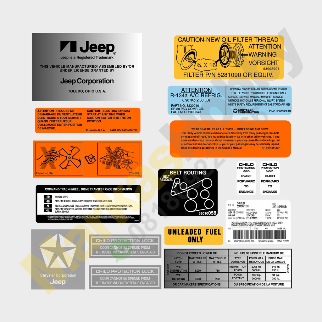 Jeep Cherokee XJ Sticker Set Shopee Singapore