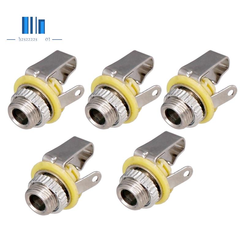 5Pcs 3.5mm 1/8inch Mono Input Jack Plug Socket for Electric Guitar Bass