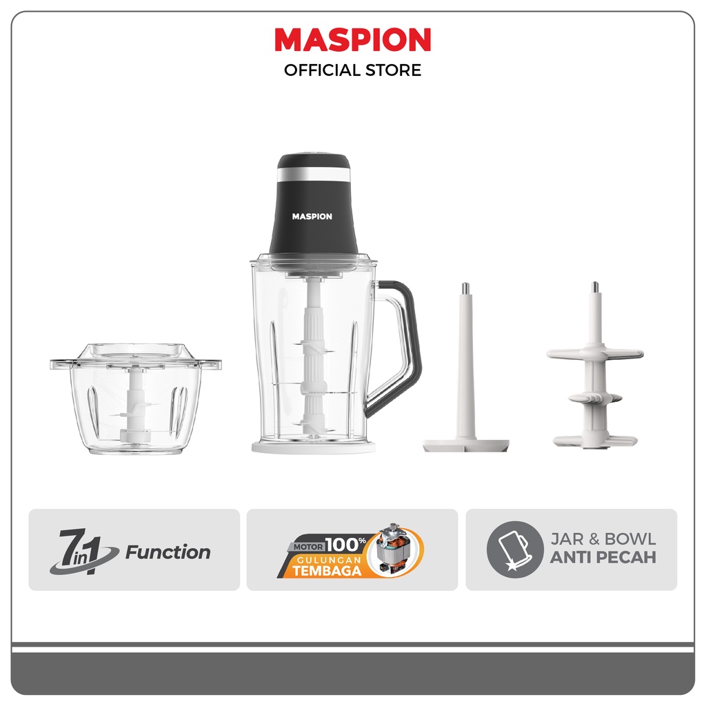 Maspion Food Chopper Penghalus Makanan 2 Liter & 1.2 Liter MFC-201 AP - Gambar 2
